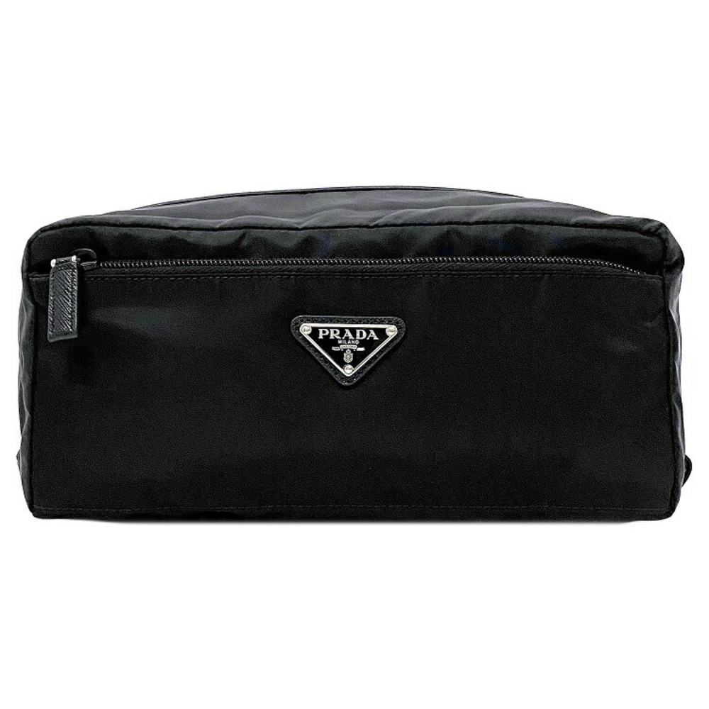 Prada Clutch Bag Black Nero Black Tessuto Saffiano Clutch Shoulder Travel
